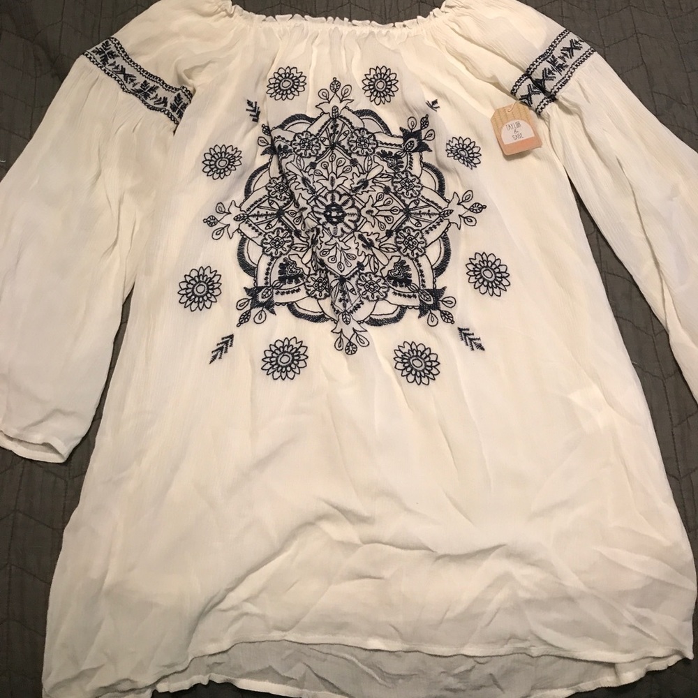 Off-white. Off the shoulder dress. Never worn!