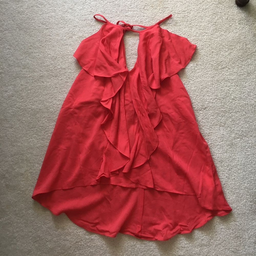 Coral flowy tank top