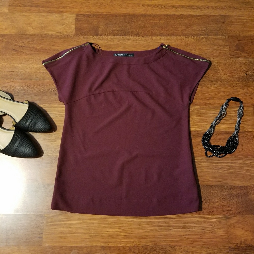 Burgandy Zara top