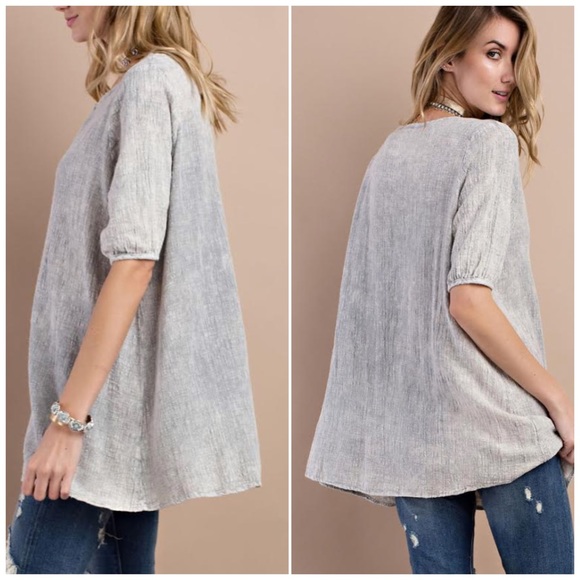 Washed Ash Tunic With Front Tassel Front - Picture 2 of 3