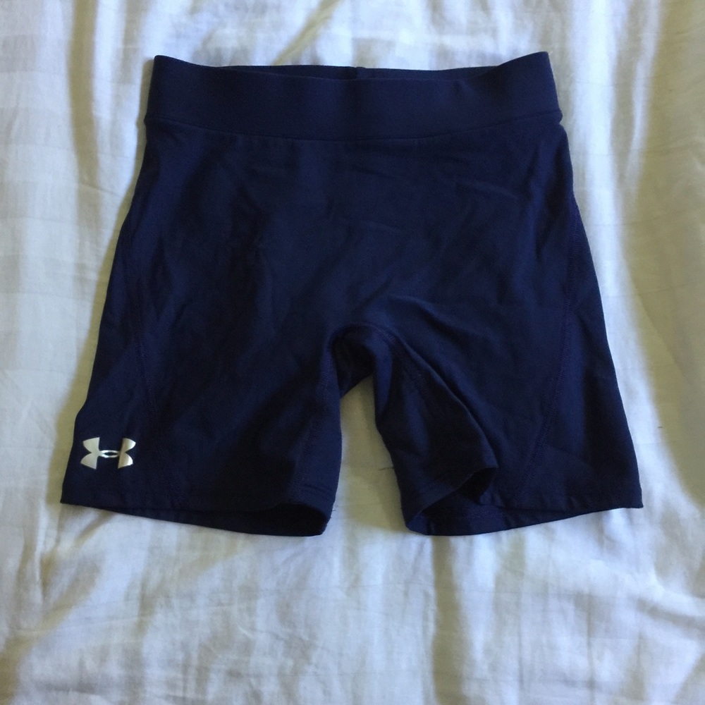 Under armour navy spandex compression shorts