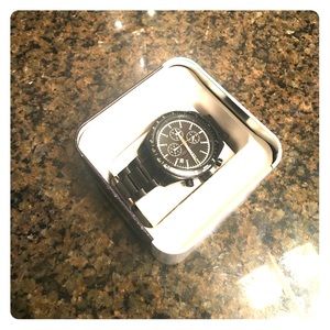 Men's all black fossil watch