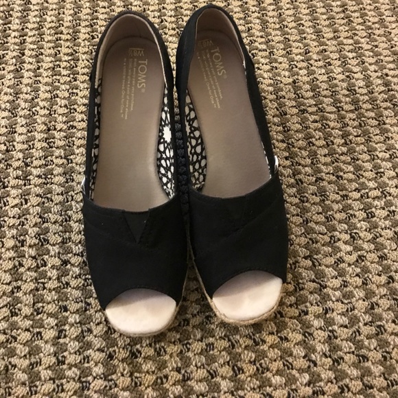 Toms Shoes - Black Toms Wedges 8.5