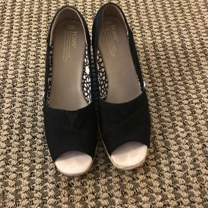 Black Toms Wedges 8.5