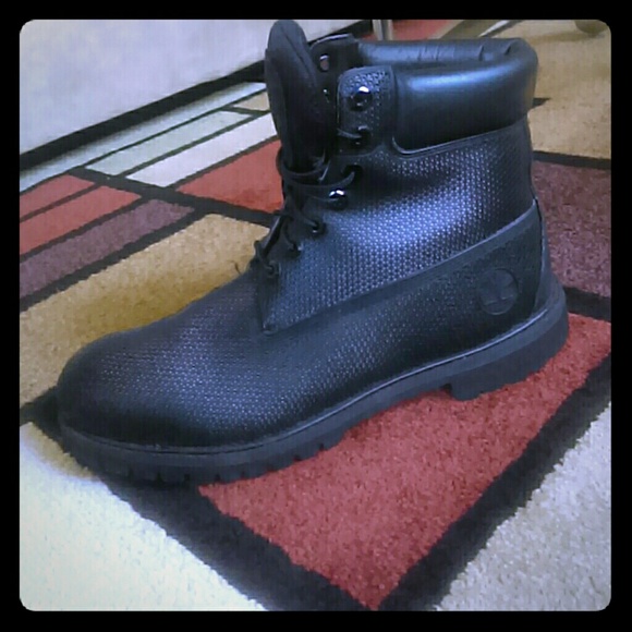 All black timberland boots main image 4