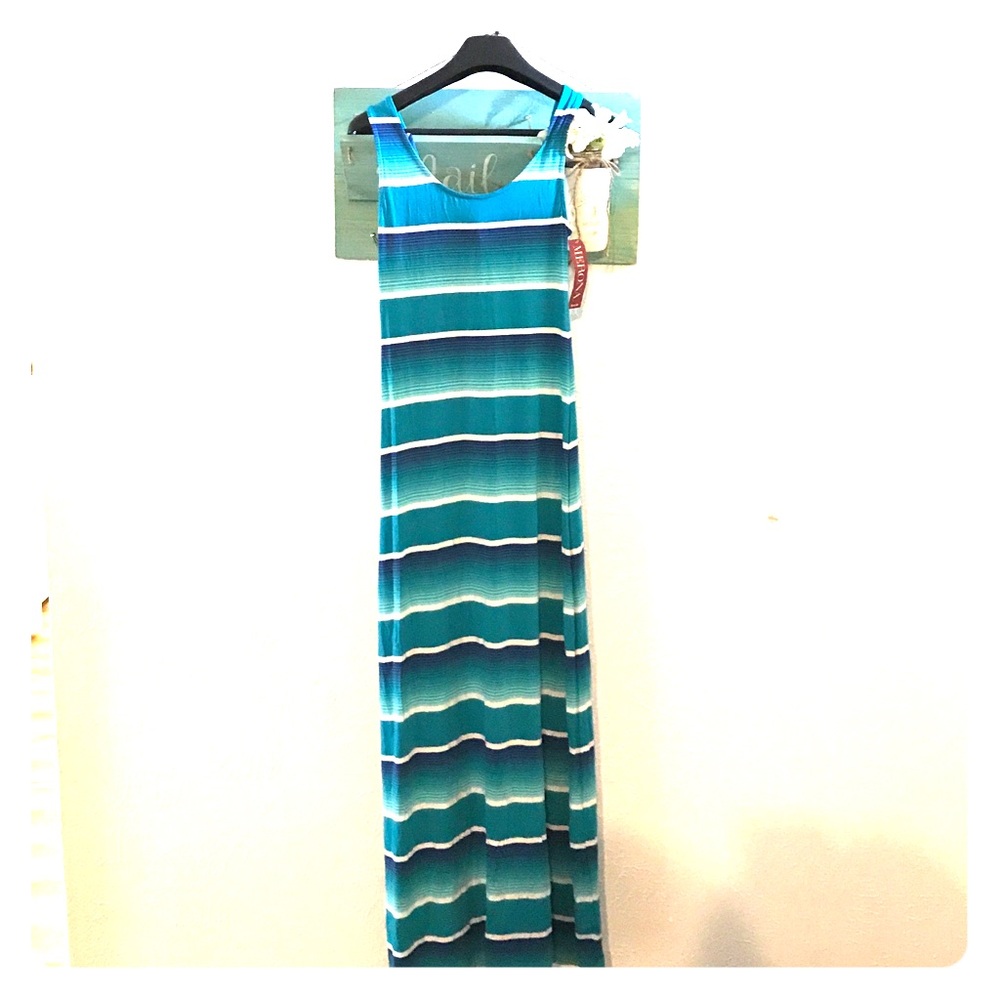 MERONA NWT Turquoise Stripe Maxi Size: Small