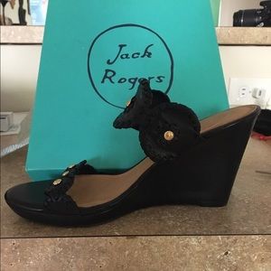 NIB -Jack Rogers Sz 8 Black Wedges