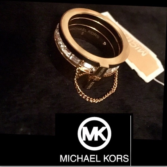 MICHAEL KORS •Brilliance Baguette 2in1 Barrel Ring - Picture 4 of 8