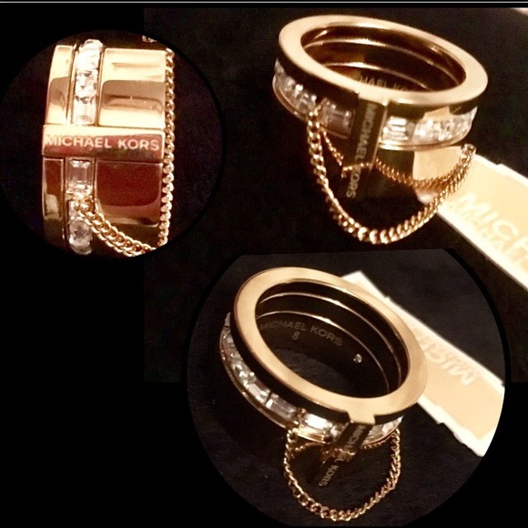 MICHAEL KORS •Brilliance Baguette 2in1 Barrel Ring - Picture 5 of 8