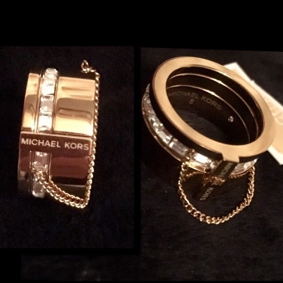 MICHAEL KORS •Brilliance Baguette 2in1 Barrel Ring - Picture 6 of 8