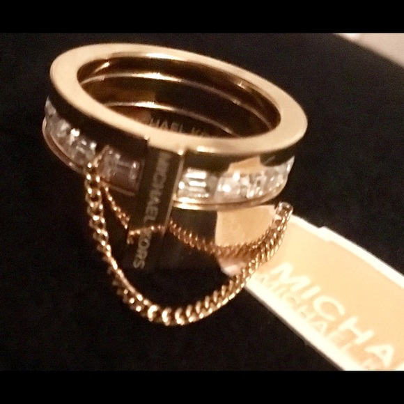 MICHAEL KORS •Brilliance Baguette 2in1 Barrel Ring - Picture 7 of 8