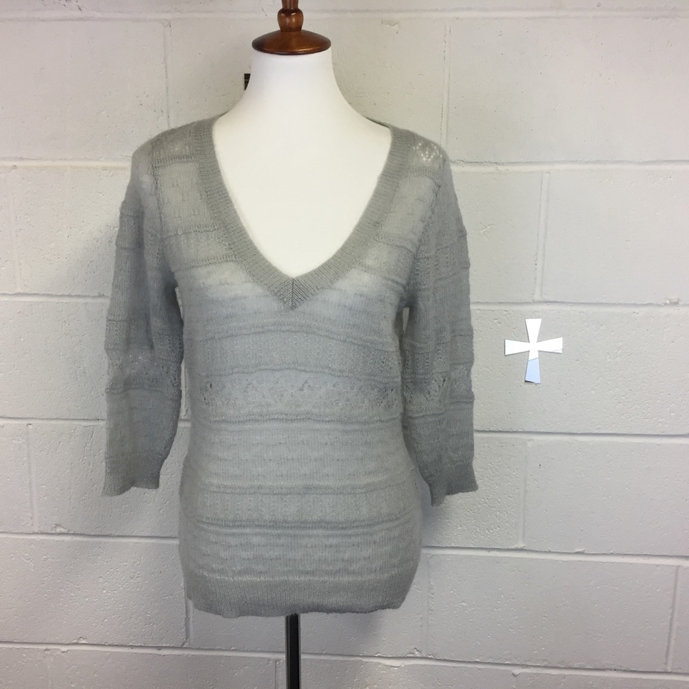New York & Company gray knit sweater SZ S
