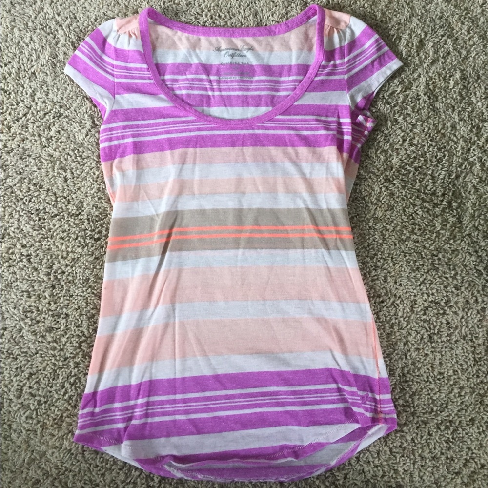 American Eagle 🦅 Small Striped Favorite Tee