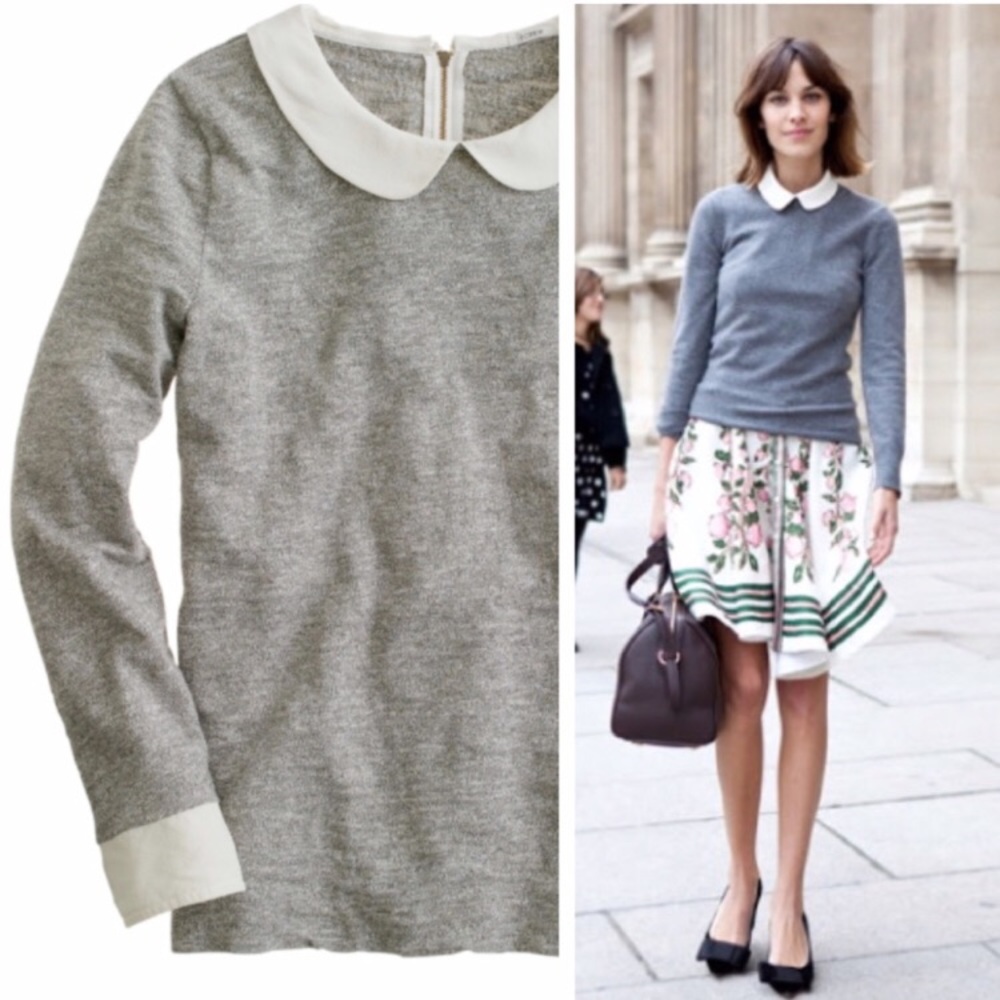 Jcrew Peter Pan Collar Sweatshirt Top