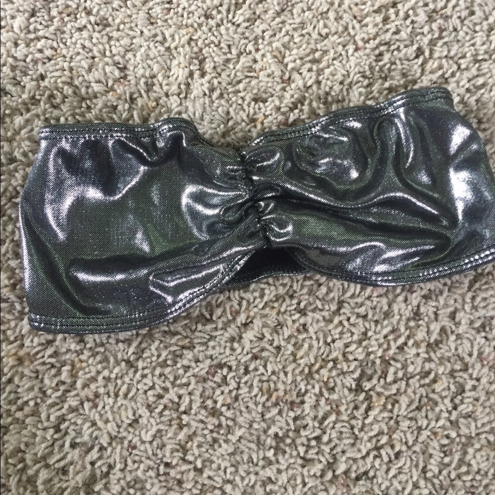 Small Metallic Silver Bandeau