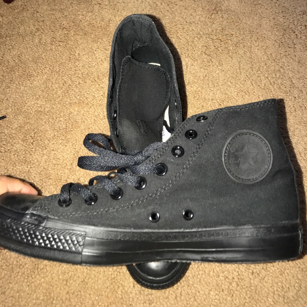 All Black Converse -Women's 9.5 Men's 8