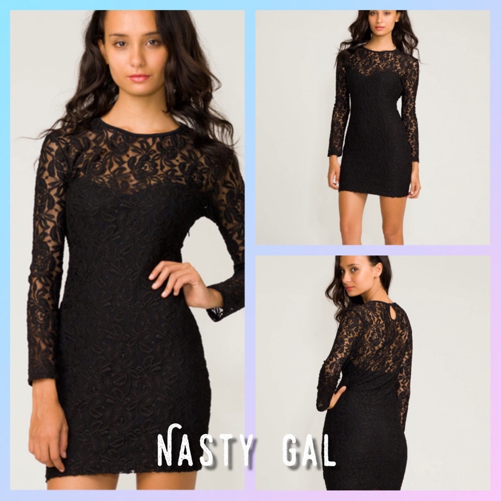🆕Sexy Little Black Dress Lace Mini Nasty Gal Asos
