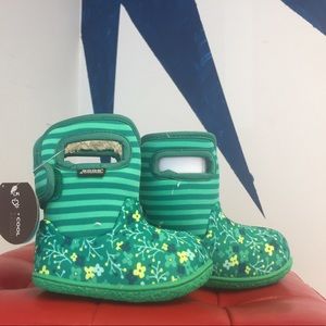 Baby Bogs Flowers Stripe Emerald Size 4