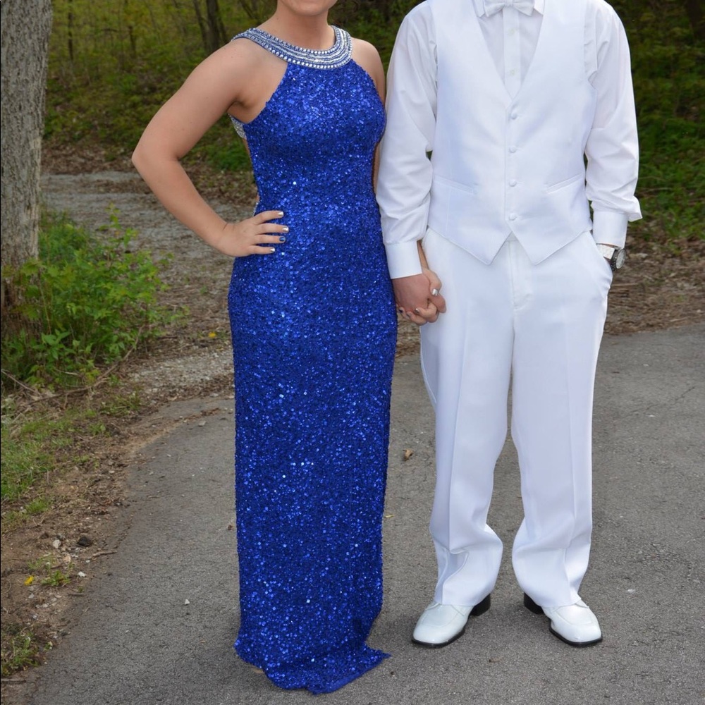 Royal Blue Sequin Prom Dress
