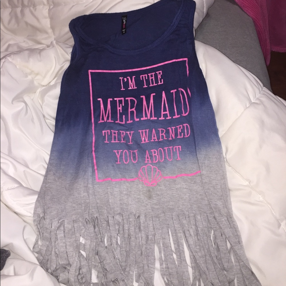 Cute mermaid fringe tank top