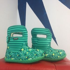 Baby Bogs Flower Stripe Emerald Size 8