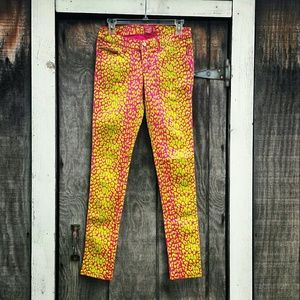 SALE Tripp NYC Neon Leopard Print Punk Jeans Sz 7