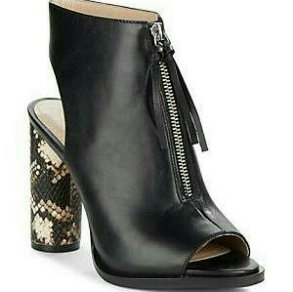 French Connection Leather Open Toe Ankle Boots