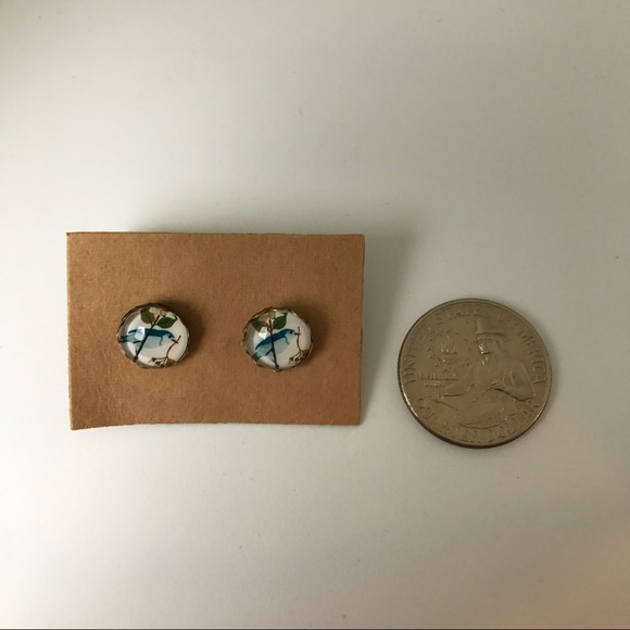 Bluebird With Branch Earrings - Picture 2 of 2