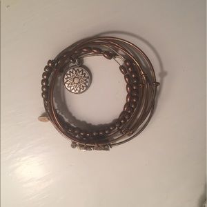 Set of six alex and ani bracelets