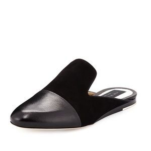 Rag & Bone Sabine Suede/Leather Loafer Slide Black