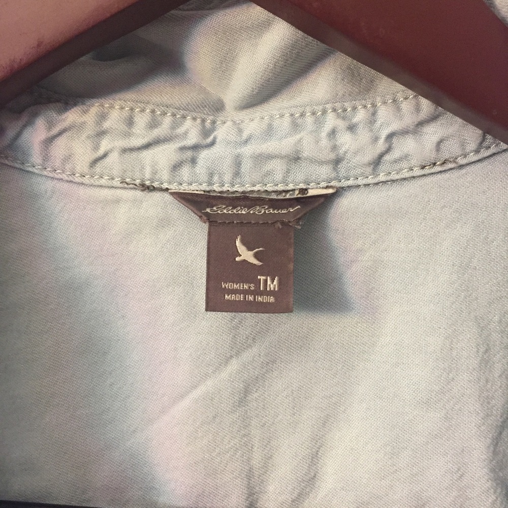 Eddie Bauer blue long sleeve button up shirt SZ M - Picture 5 of 8