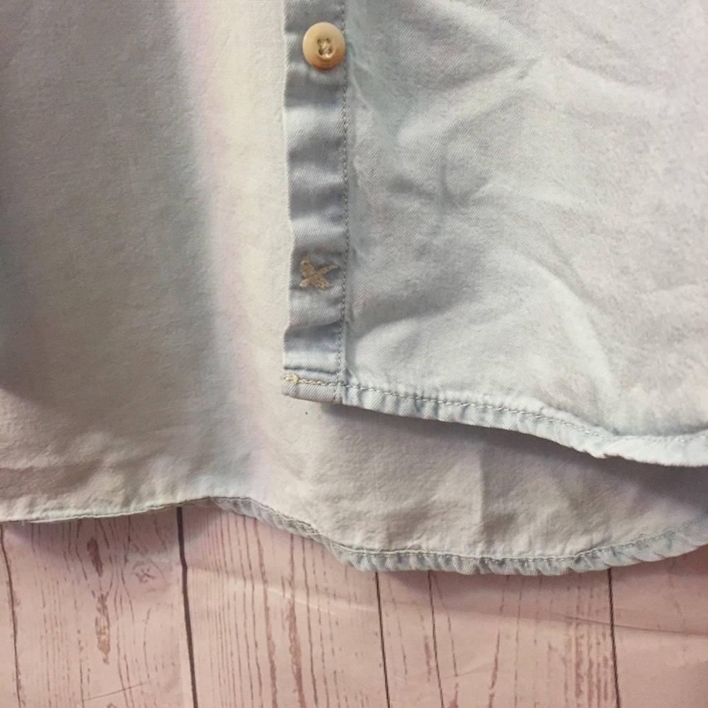 Eddie Bauer blue long sleeve button up shirt SZ M - Picture 7 of 8