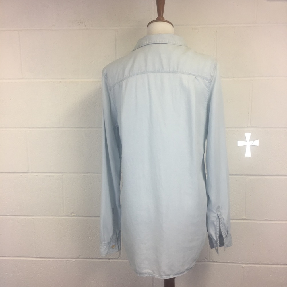 Eddie Bauer blue long sleeve button up shirt SZ M - Picture 4 of 8