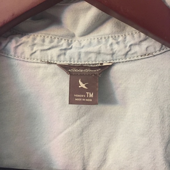 Eddie Bauer blue long sleeve button up shirt SZ M - Picture 5 of 8