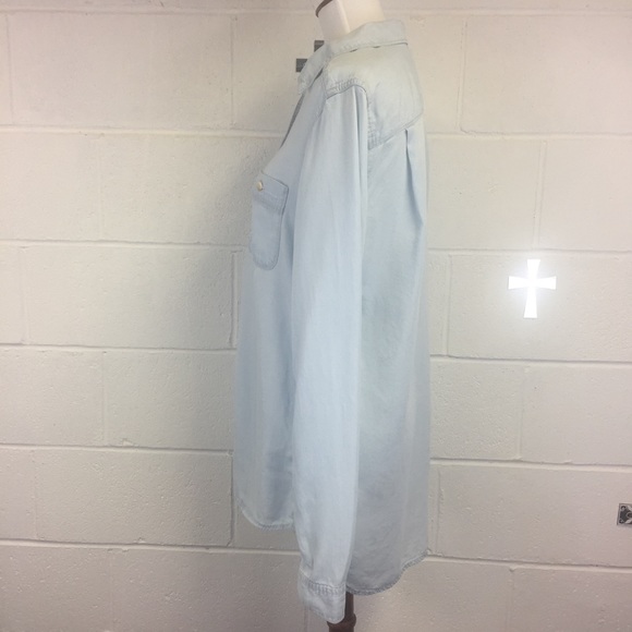 Eddie Bauer blue long sleeve button up shirt SZ M - Picture 3 of 8