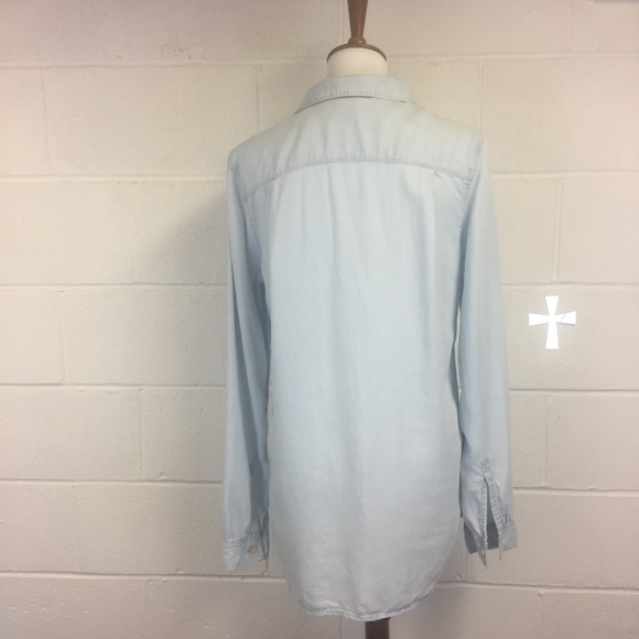 Eddie Bauer blue long sleeve button up shirt SZ M - Picture 4 of 8