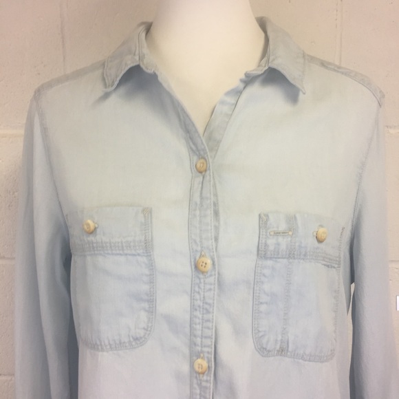 Eddie Bauer blue long sleeve button up shirt SZ M - Picture 8 of 8