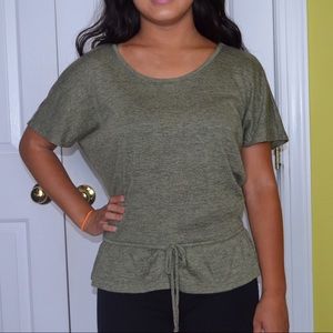 Loose Army Green Blouse