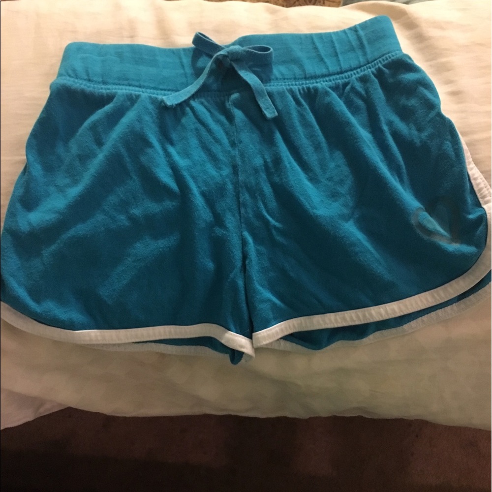 Total Girl Blue knit shorts w/white stripes