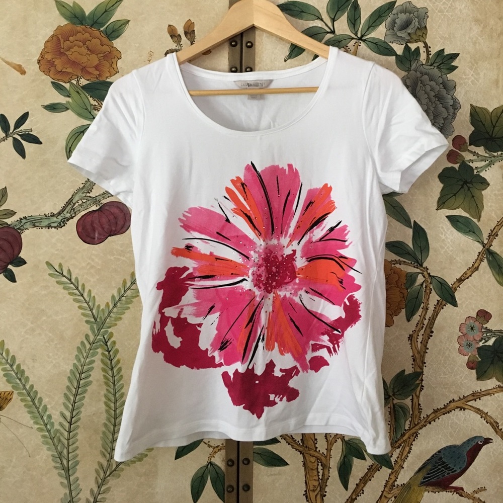 [Laura Ashley] Flower Power Crystal Rhinestone Top