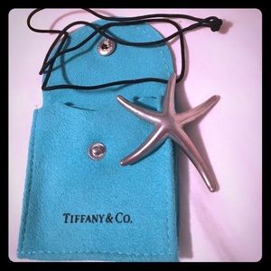 Tiffany's starfish pendant & black silk cord
