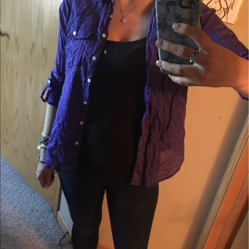 Purple button up shirt