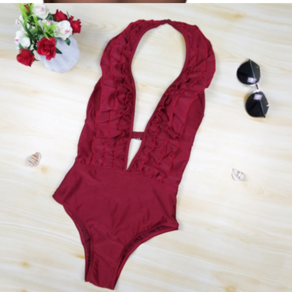 SALE Megan Ruffle monokini swimsuit one piece - Picture 3 of 5
