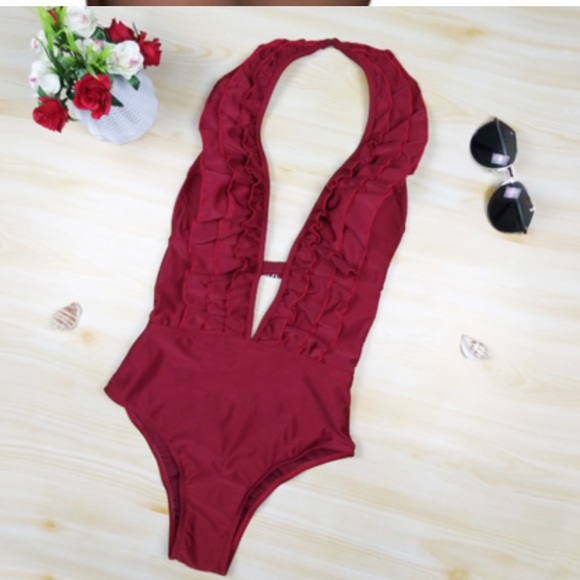 SALE Megan Ruffle monokini swimsuit one piece - Picture 3 of 5