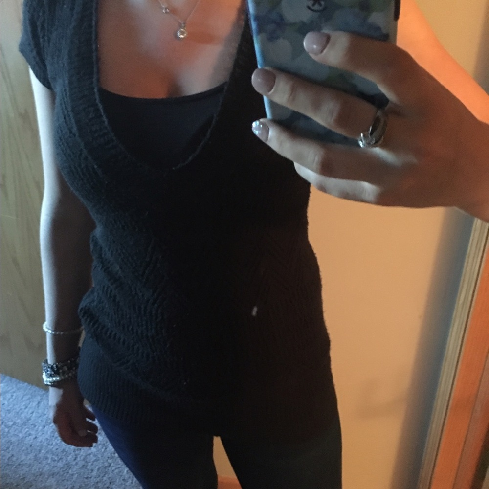 Black knit shirt
