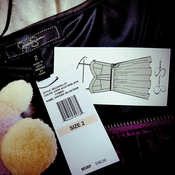 NWT! Jessica Simpson Velveteen 2 Piece Dress 2 - Picture 7 of 8