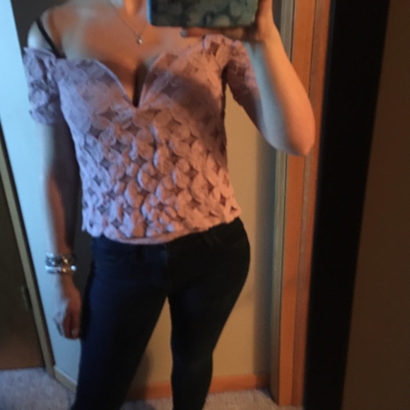 Vneck pink crop top - Picture 1 of 2