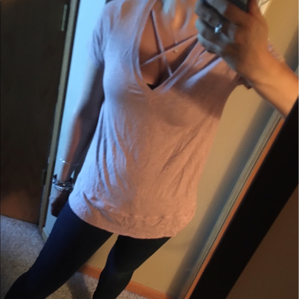 cross neck pink t shirt!