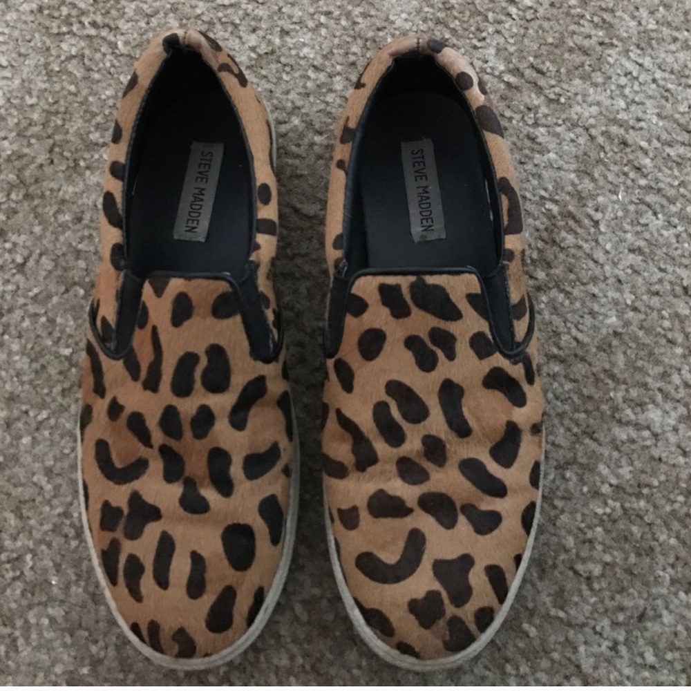 Steve Madden Leopard Slip Ons