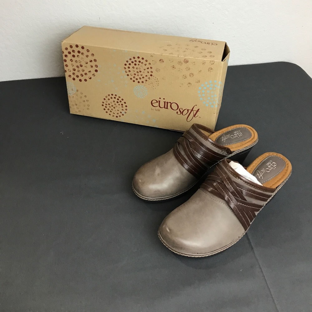 Euro Soft Grey/Coffee Clogs